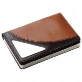 Portcard piele negru / maro