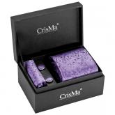 Set cravata neagra cu model floral